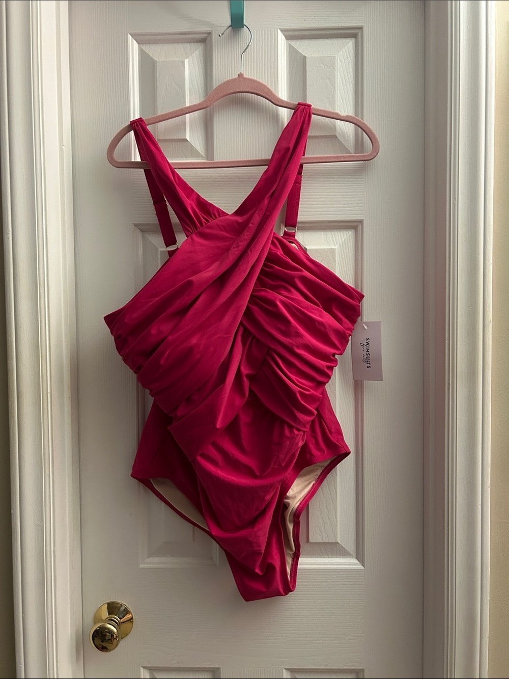 Swimsuits For All Hot Pink Ruched One-Piece